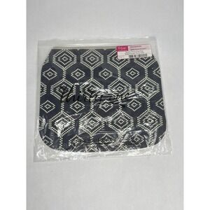 Thirty One 31 Bags Studio One Flap AB96 Dotty Hexagon Blue‎ Cream Flap Zip New